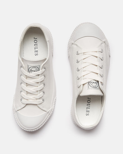 Joules Coast White Canvas Pumps