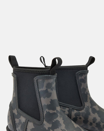 JOULES Oakfield Black Animal Print Short Wellies | Equiflair Saddlery | Neoprene-Lined Rain Boots