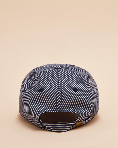 JOULES Daley Navy Striped Baseball Cap Back View | Adjustable Strap