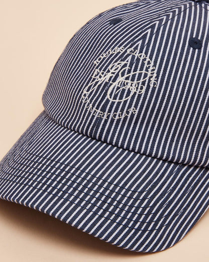Joules Daley Navy Striped Baseball Cap: Stylish Cotton Twill Cap with Sport Club Logo | Equiflair