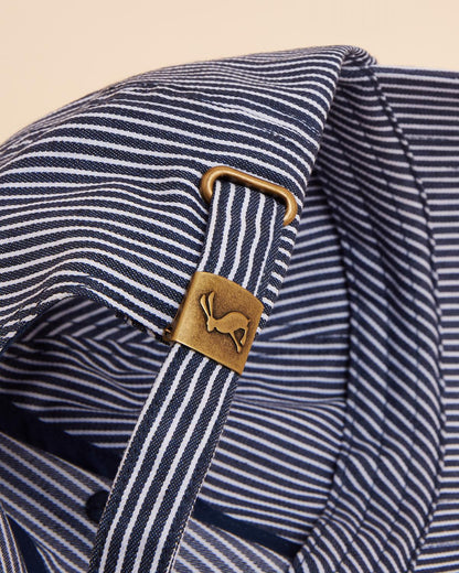 Joules Daley Navy Striped Cap with Rabbit Logo Buckle Baseball Hat