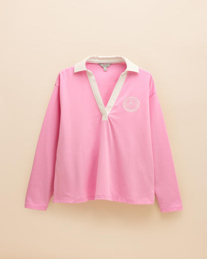 JOULES Tallie Pink Long Sleeve T-Shirt Top | Polo Shirt for Women | Equiflair