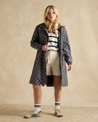 Joules Holkham Navy Waterproof Packable Raincoat - Stylish and Practical Outerwear by Equiflair