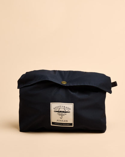Joules Holt Navy Packable Raincoat: Waterproof, Hooded, and Convenient - Perfect for Rainy Days