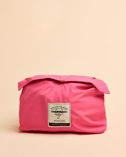 JOULES HOLT Pink Packable Raincoat: Waterproof & Adjustable - Equiflair