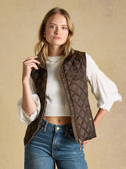 Women's Braemar Luxe Showerproof Diamond Quilted Gilet