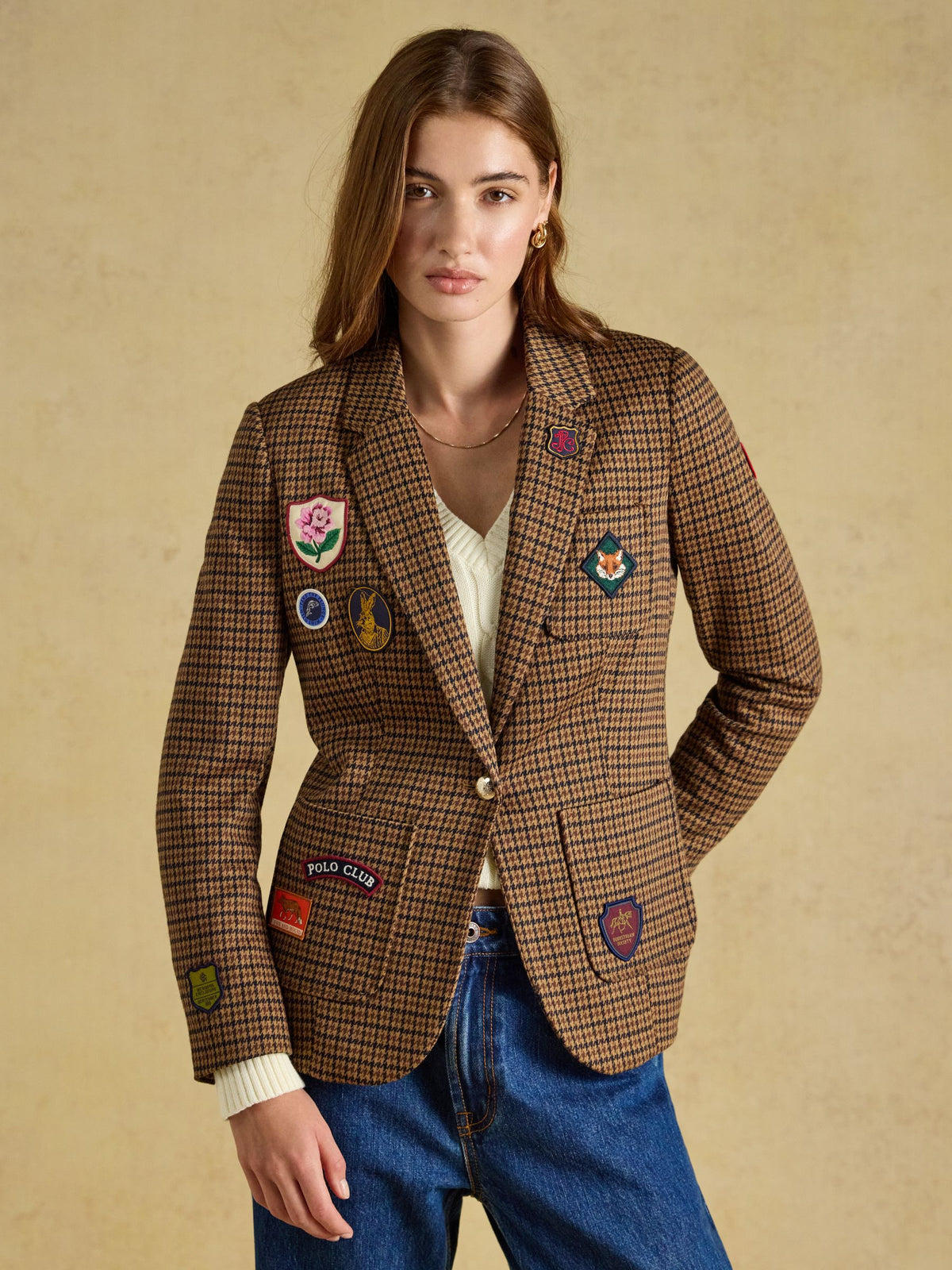 Women's Joules Albury Badged Jersey Blazer