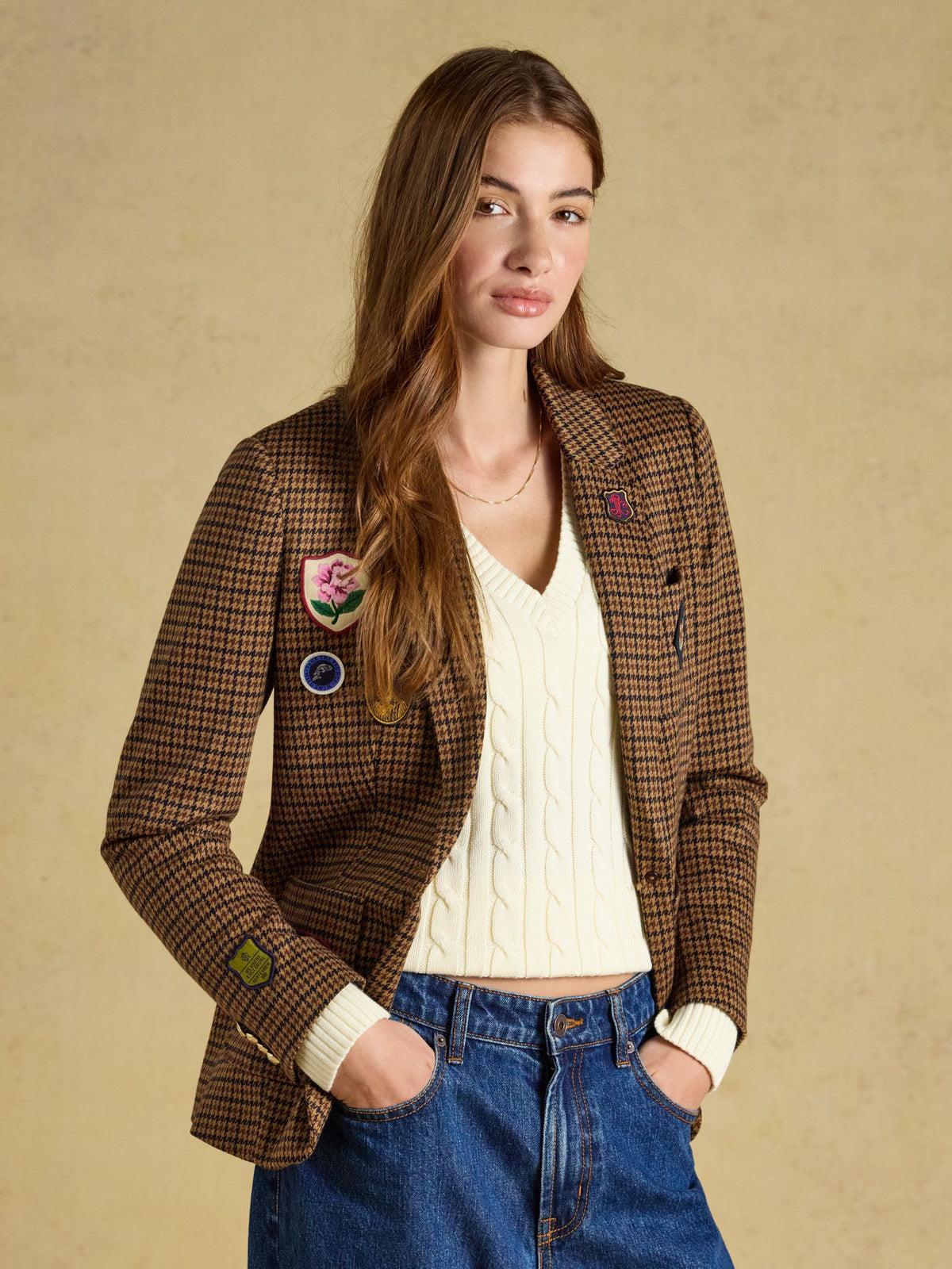 Women's Joules Albury Badged Jersey Blazer