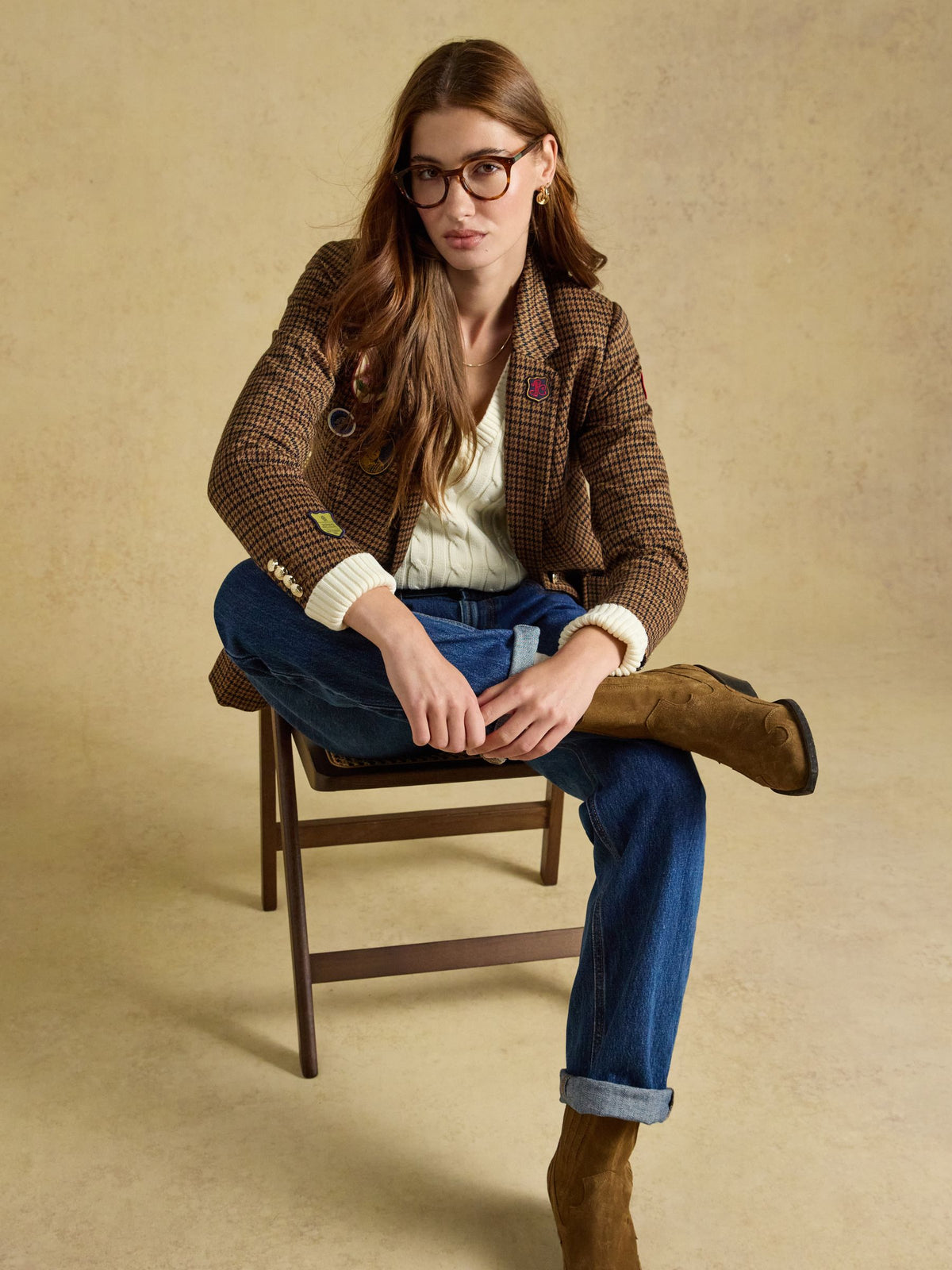 Women's Joules Albury Badged Jersey Blazer
