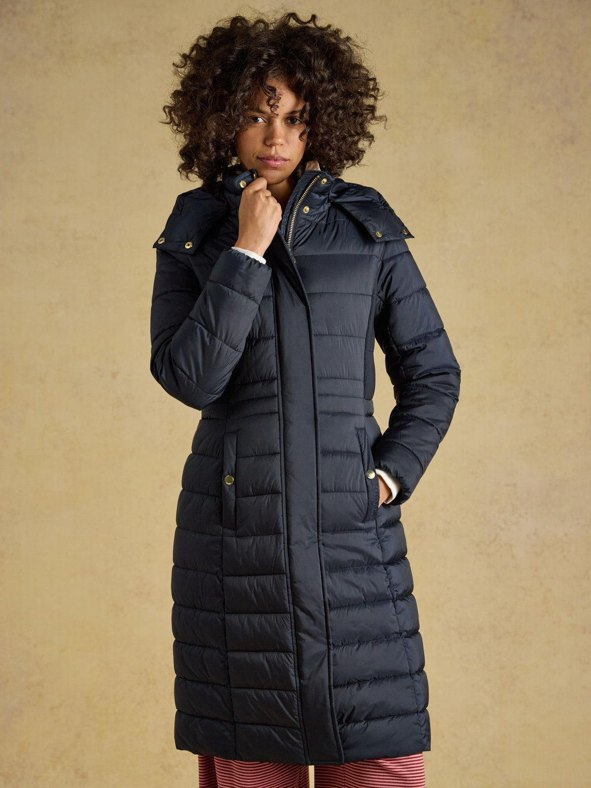 Women's Joules Navy Windborough Padded Coat