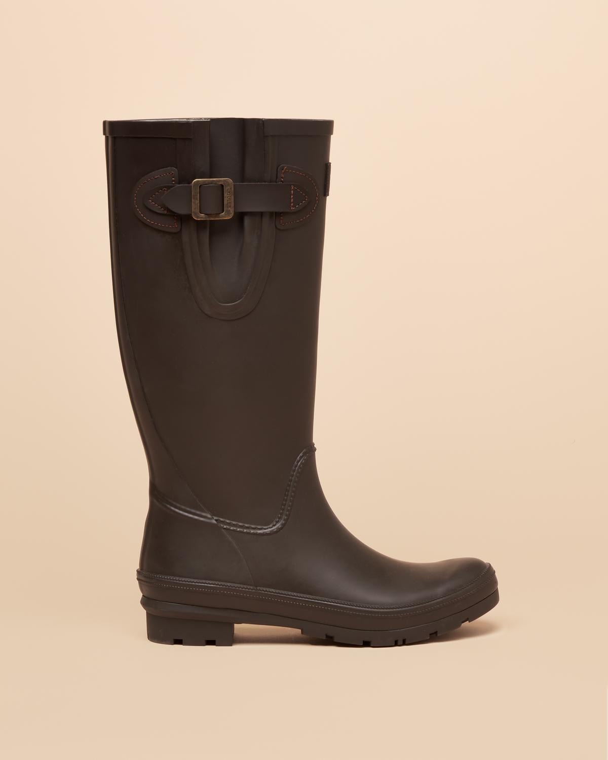 Joules Women's Houghton Adjustable Tall Welly Chocolate Brown