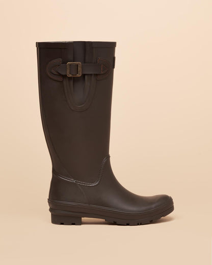 Joules Women's Houghton Chocolate Brown Adjustable Tall Wellington Boots/Welly