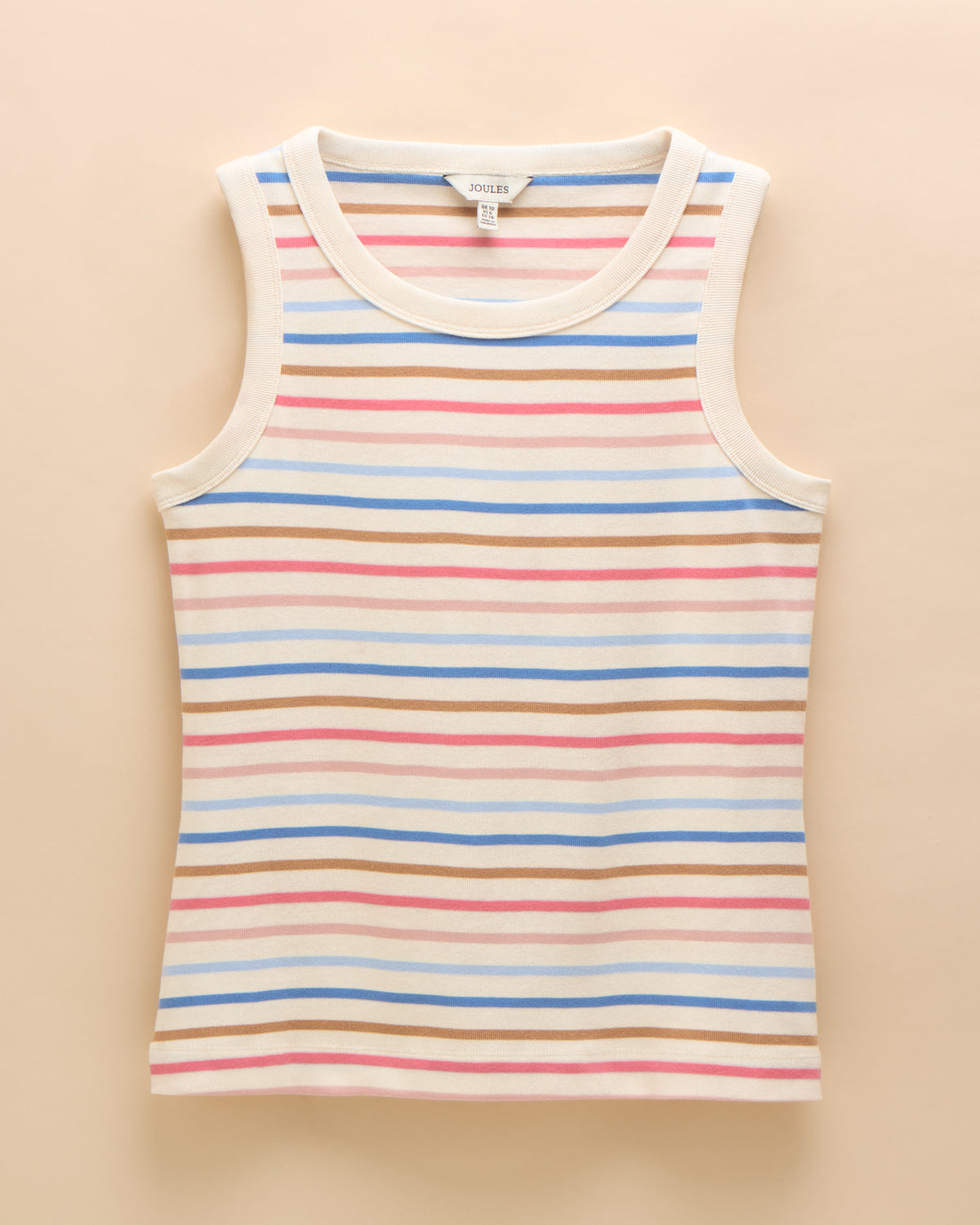 Joules Harbour Vest Multi Stripe: Sleeveless Cotton Top for Women | Equiflair