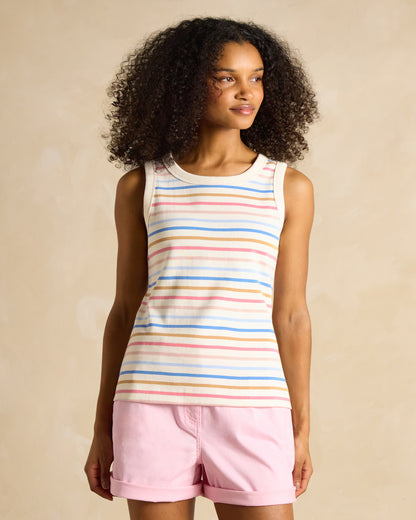 Joules Harbour Vest: Women's Striped Tank Top, Multi-Colored Stripes