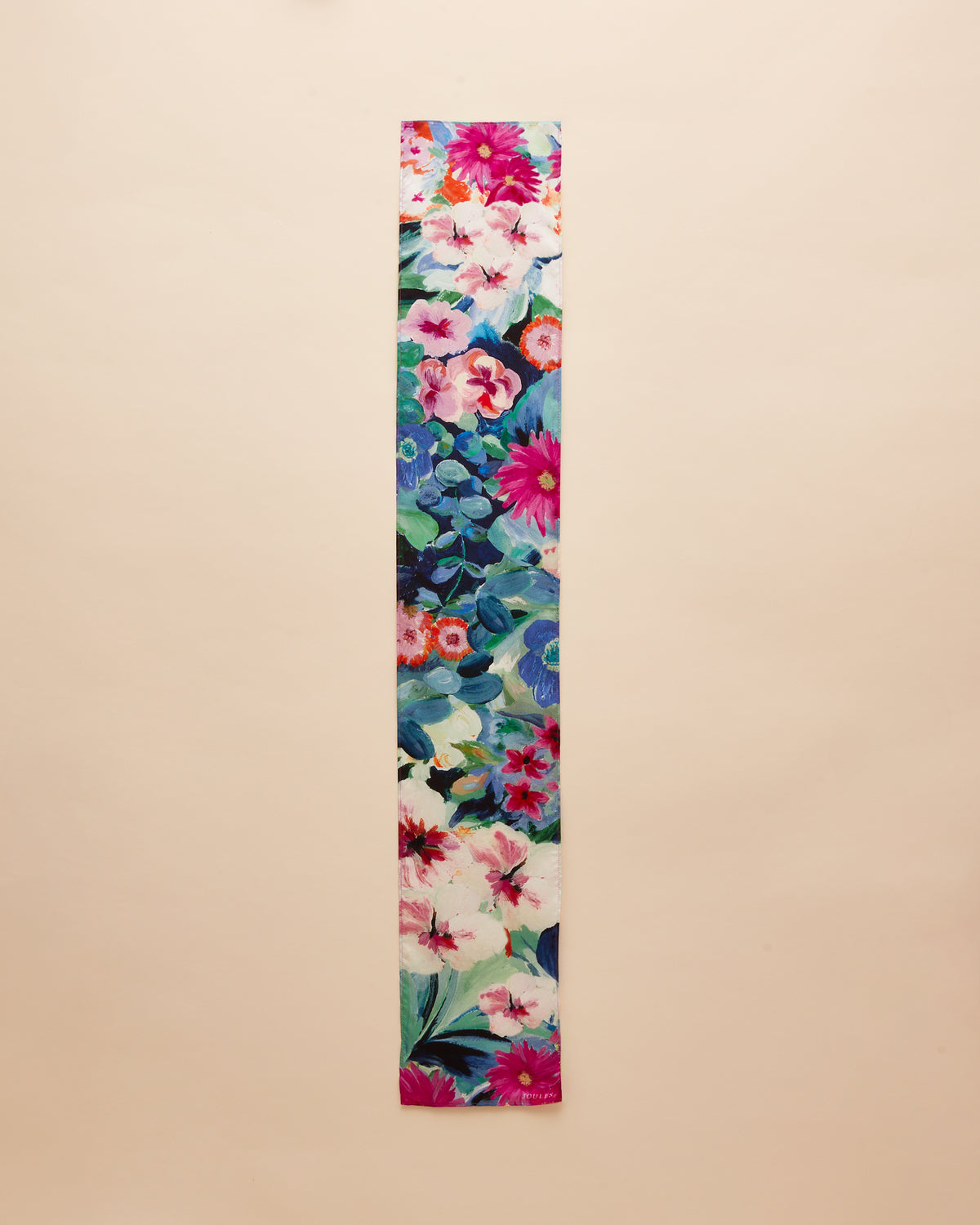 Joules Highgrove Floral Silk Scarf - Skinny Printed Design