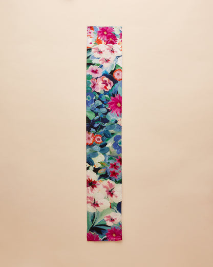 Joules Highgrove Floral Silk Scarf - Skinny Printed Design