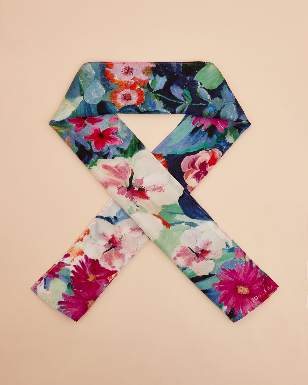 JOULES Highgrove Silk Scarf - Multi Floral Print - Elegant Accessory