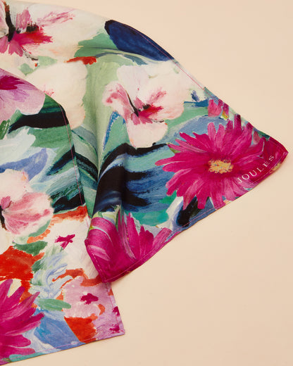 Joules Highgrove Floral Silk Scarf - Equiflair Skinny Scarf for Women