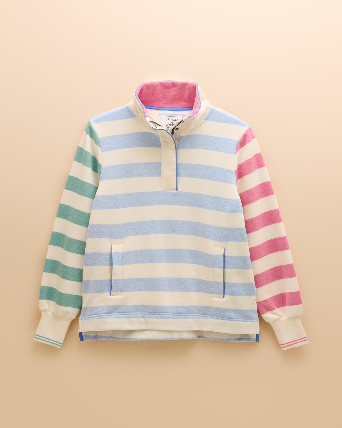 Joules Burnham White and Blue Stripe Sweatshirt