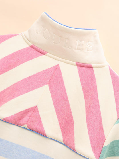 Joules White & Pink Stripe Sweatshirt - Casual Women's Clothing
