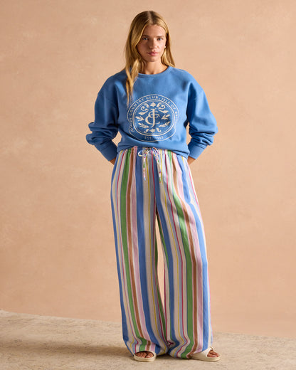 Joules Graphic Crew Neck Sweatshirt Jumper Blue | Women's Fashion by Equiflair