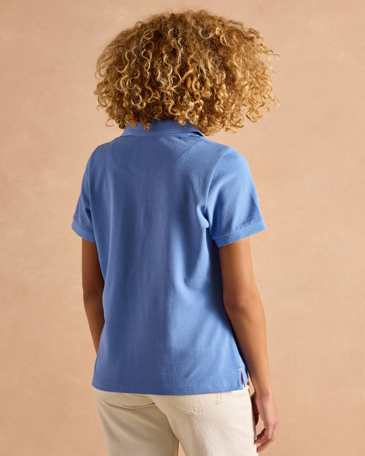 JOULES WOODY Ladies Blue Polo Shirt - Classic Fit Cotton Pique Top for Women