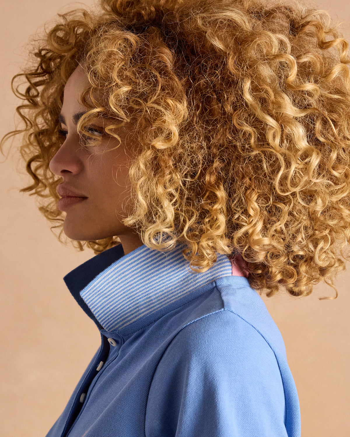 JOULES Woody Blue Polo Shirt for Women - Classic Fit Cotton Piqué with Embroidered Hare Detail