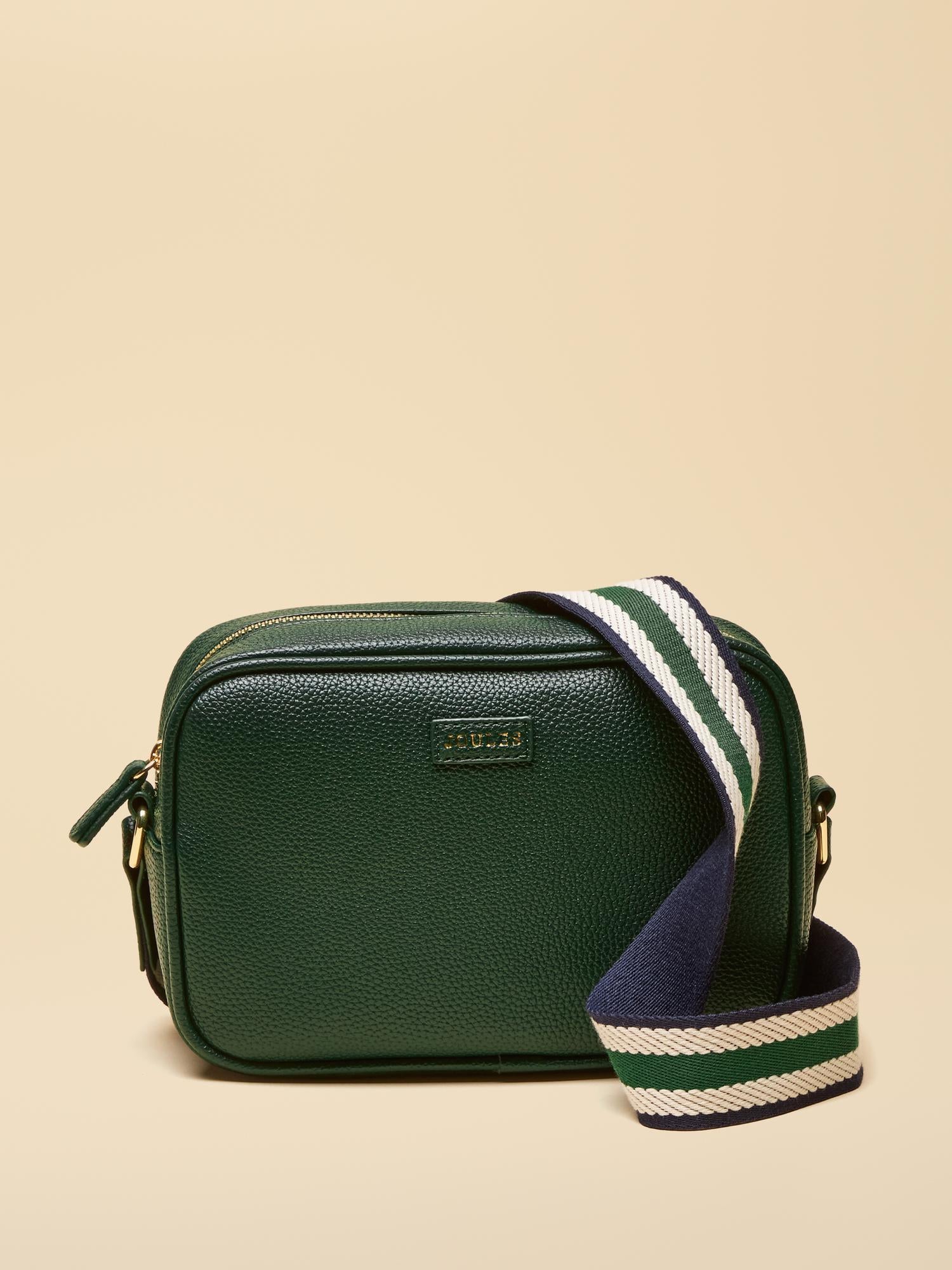 Joules Trent Dark Green Cross Body Bag: Stylish, Adjustable Strap, Gold Hardware - Shop Equiflair