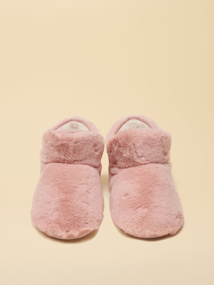 Joules Cabin Luxe Pink Slippers - Fluffy, Comfortable Indoor Footwear
