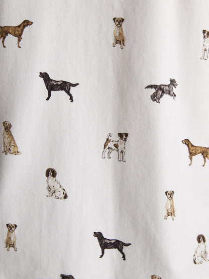 Joules x Eleanor Tomlinson Cream Jersey Shirt with Dog Print - Equiflair