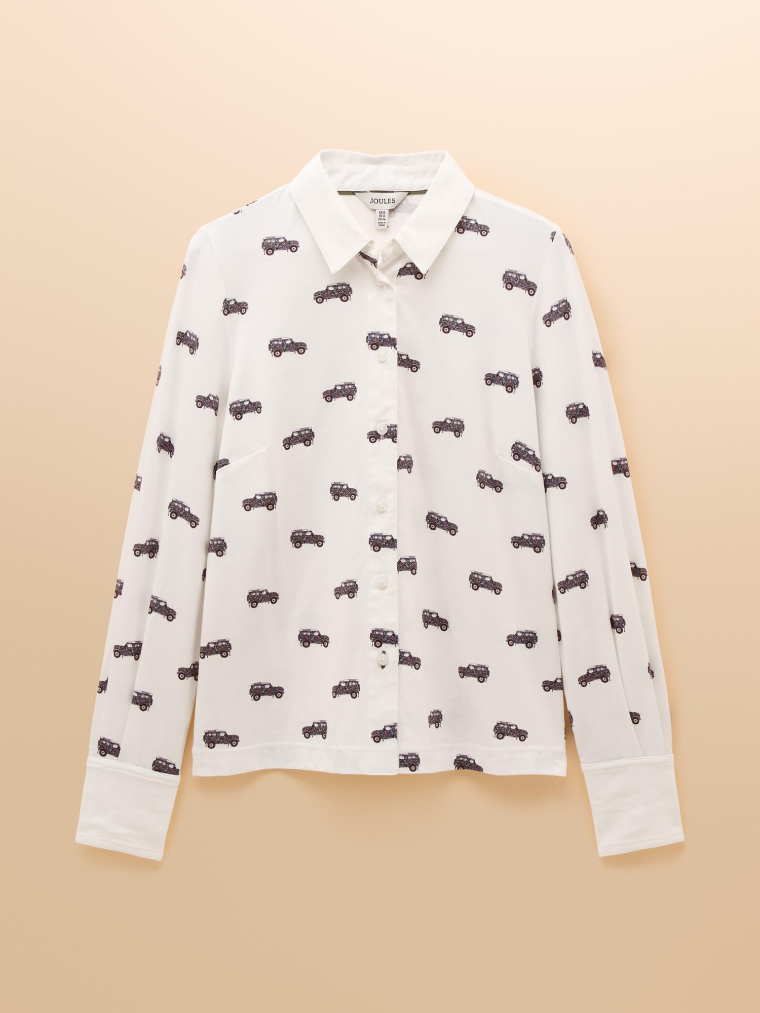 JOULES Eleanor Tomlinson White 4x4 Shirt: Women's Cotton-Rich Jersey Shirt