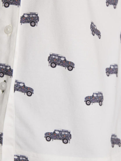 Joules Eleanor Tomlinson White 4x4 Print Cotton Jersey Shirt