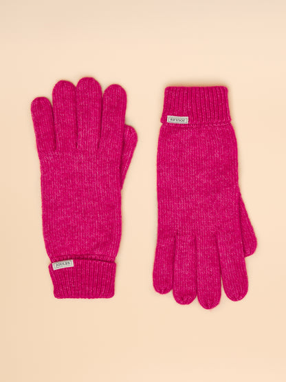 Joules Rosa Gloves - Pink Knit Winter Gloves | Warm and Stylish Handwear
