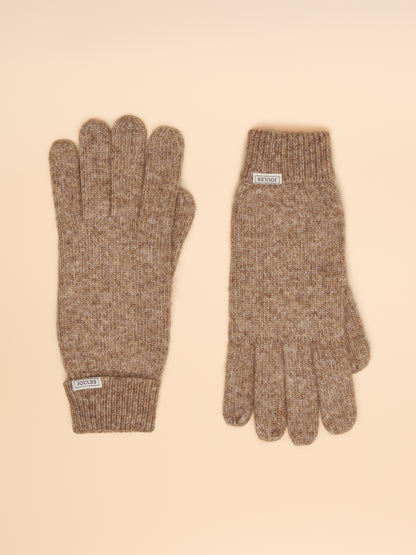 JOULES Oatmeal Knit Gloves - Women's Winter Fashion Accessory - Cozy Knitted Gloves for Cold Weather