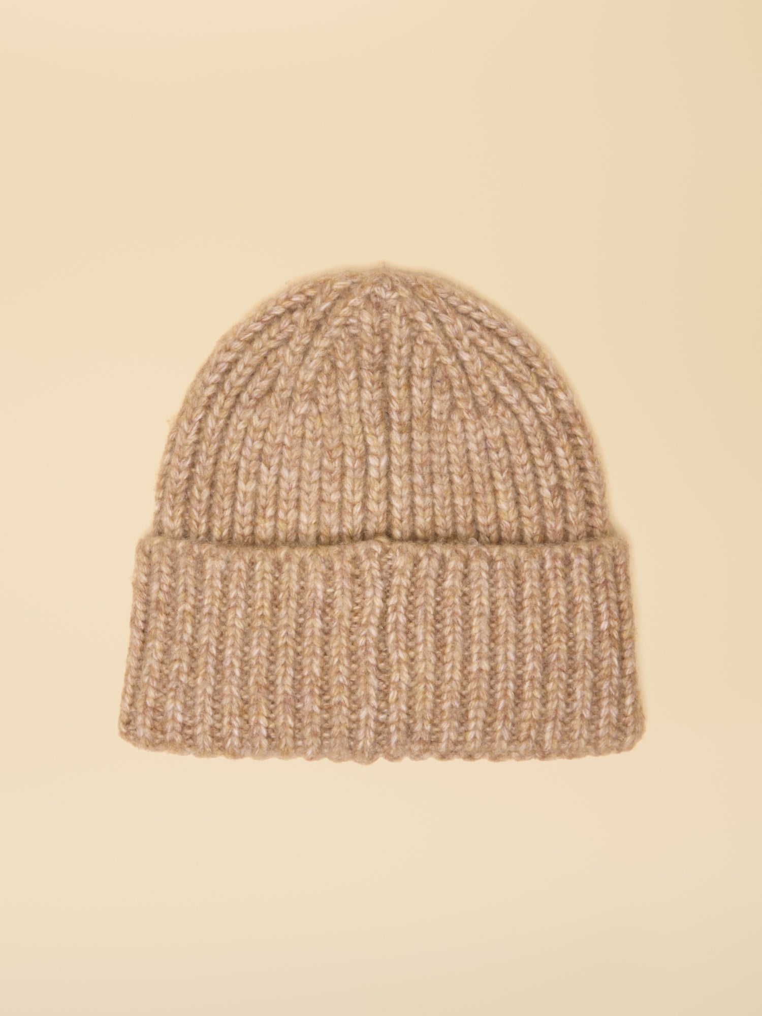 Joules Rosa Oatmeal Beanie: Ribbed Knit Winter Hat with Turnback Cuff, Made with Recycled Polyester