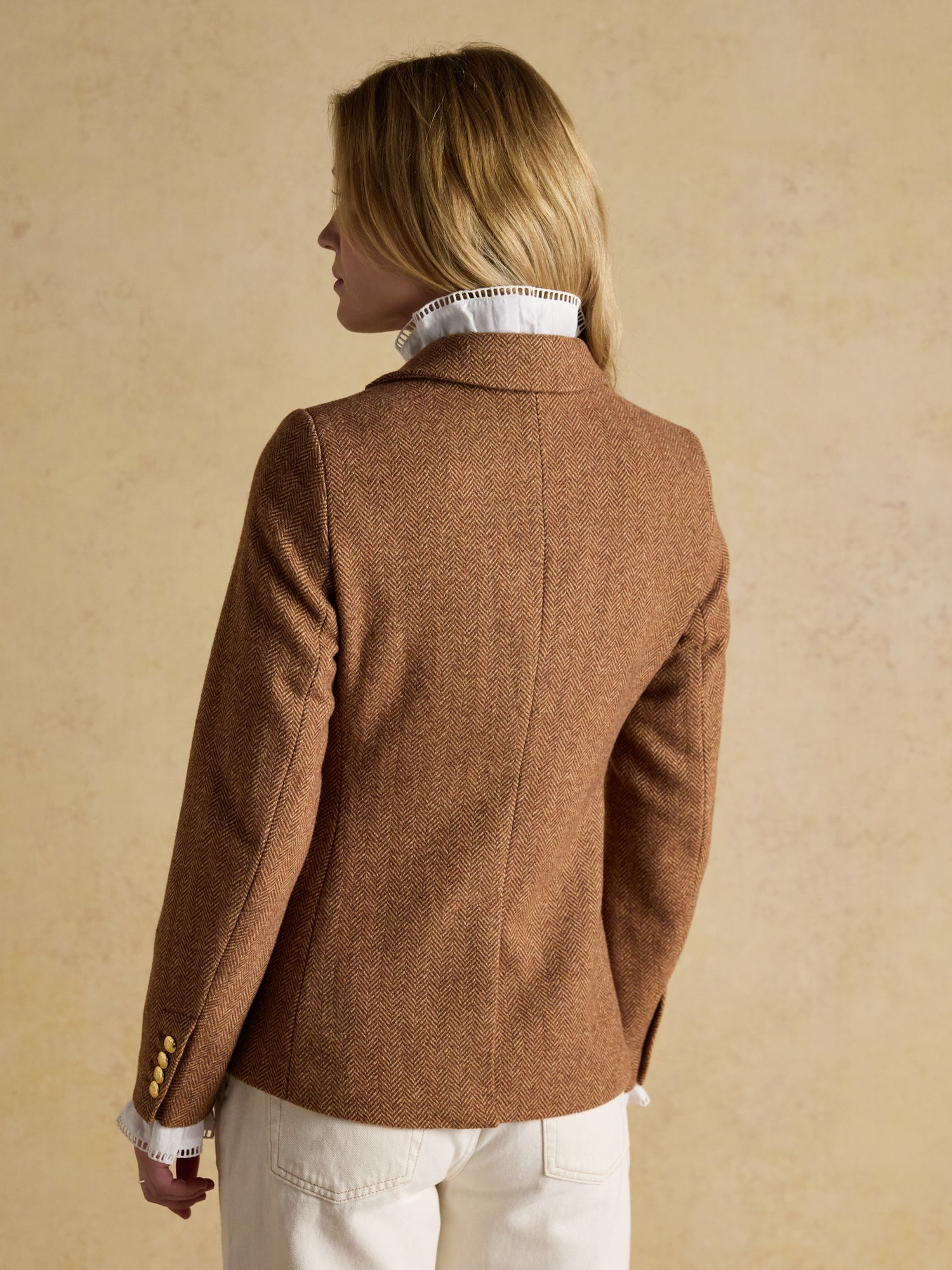 Joules Canterly Brown Herringbone Tweed Hacking Jacket