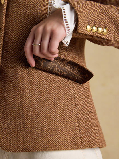 Joules Canterly Brown Herringbone Tweed Hacking Jacket
