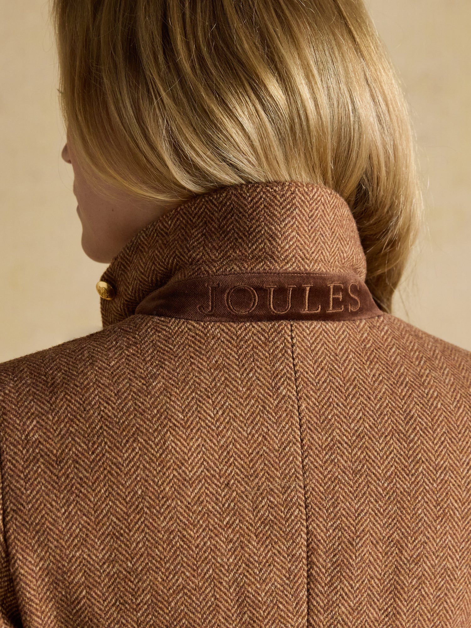 Joules Canterly Brown Herringbone Tweed Hacking Jacket
