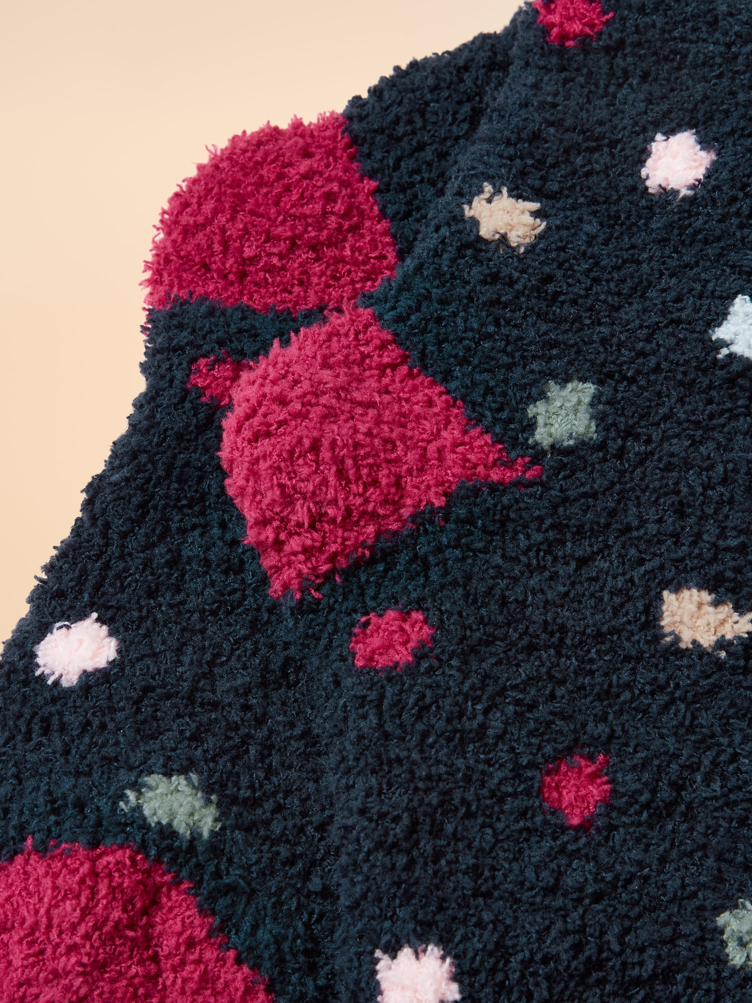 Joules Navy Spot Fluffy Socks - Super Soft and Cozy Loungewear
