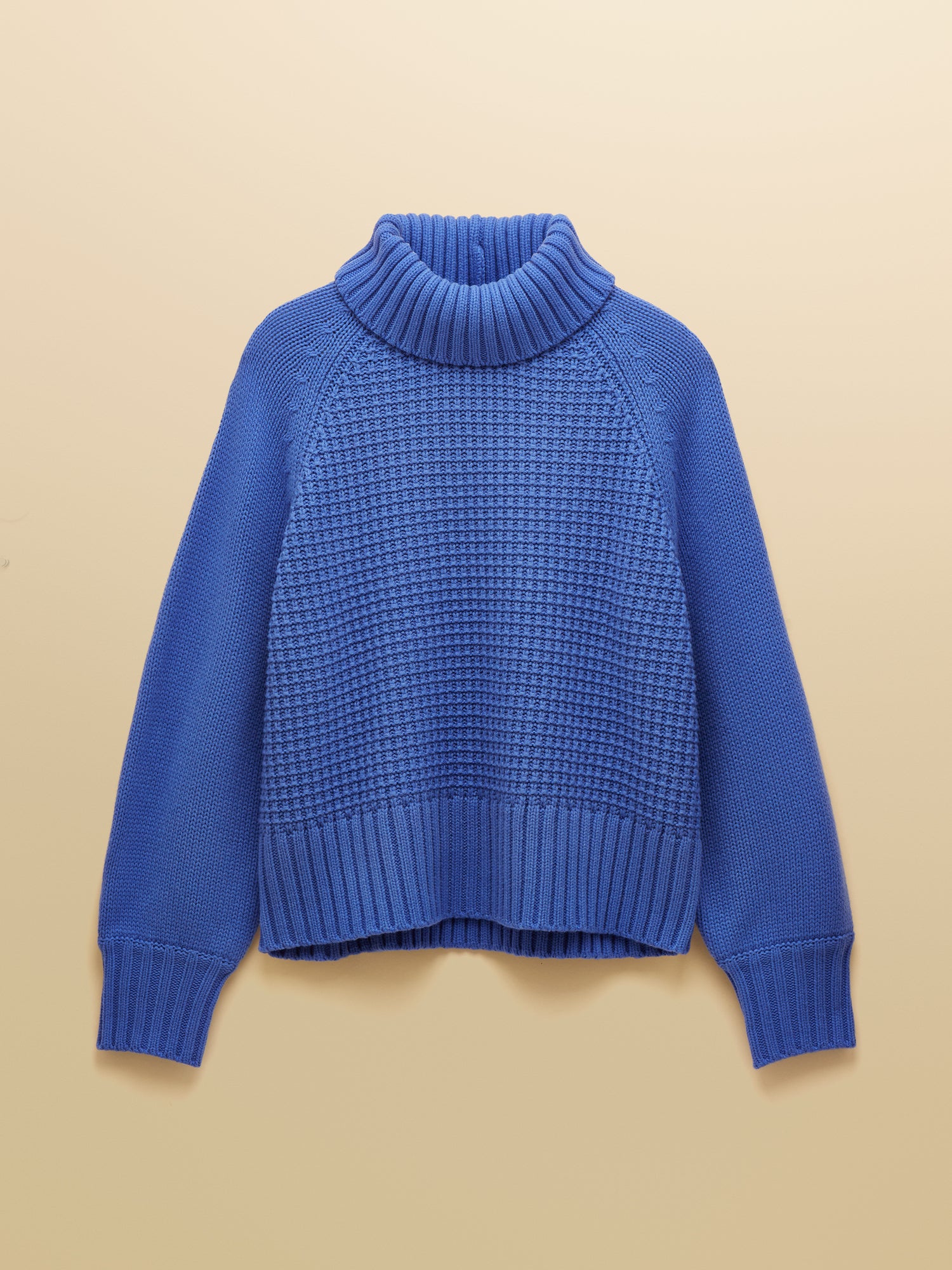 JOULES Cary Blue Sweater with Detachable Roll Neck | Women's Knitwear Jumper