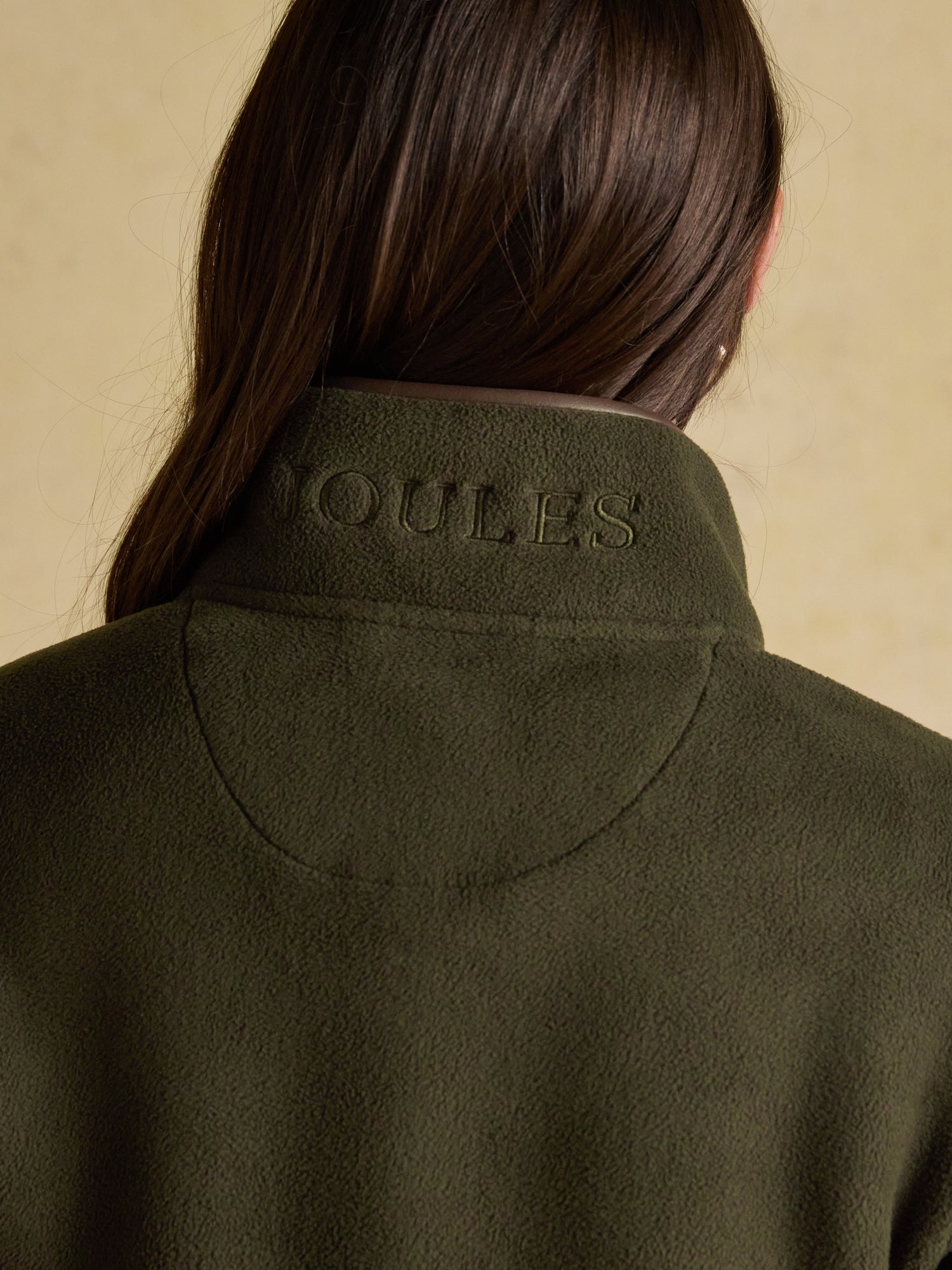 Joules Heritage Green Fleece Jacket Back View | Women's Zip-Up Fleece with Collar & Embroidered Logo