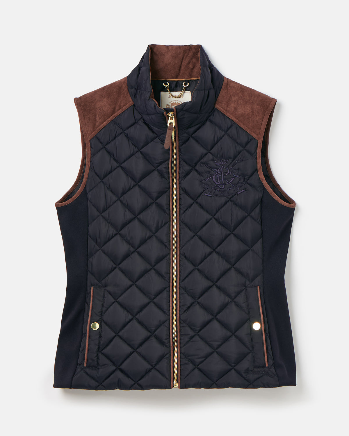 Joules Braemar Luxe Navy Showerproof Diamond Quilted Gilet