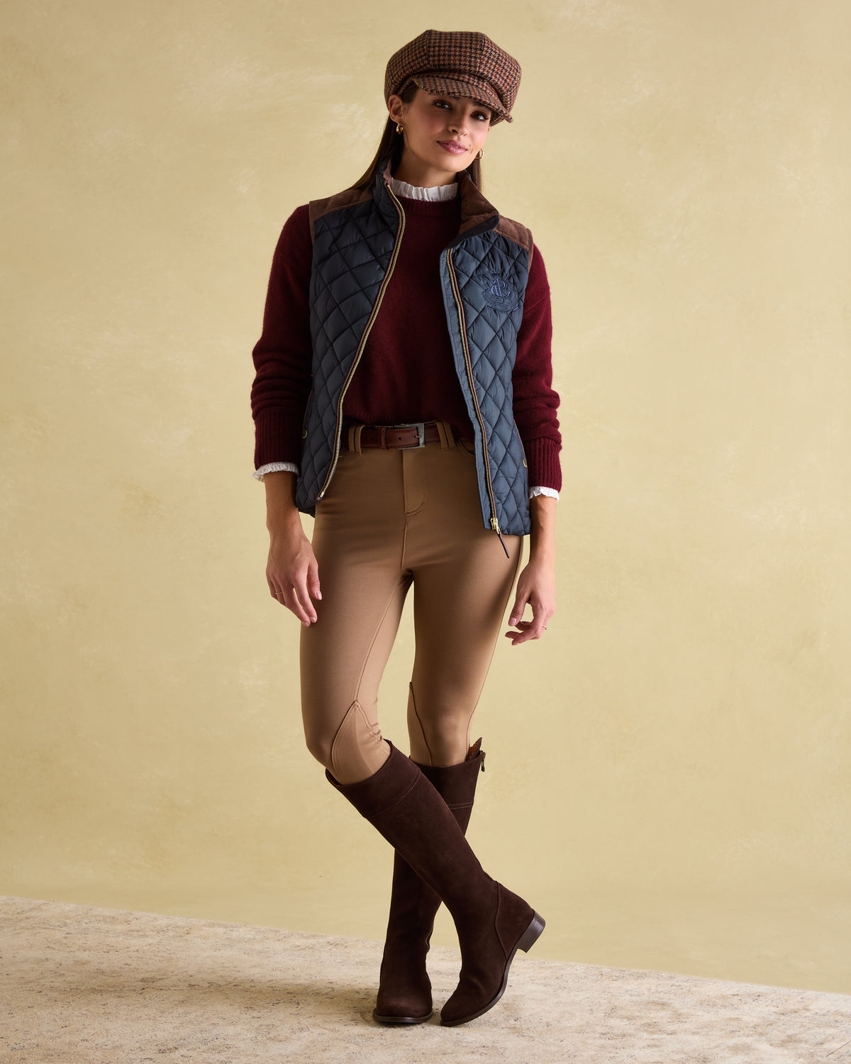 Joules Braemar Navy Quilted Gilet: Women's Outdoor Vest by Equiflair