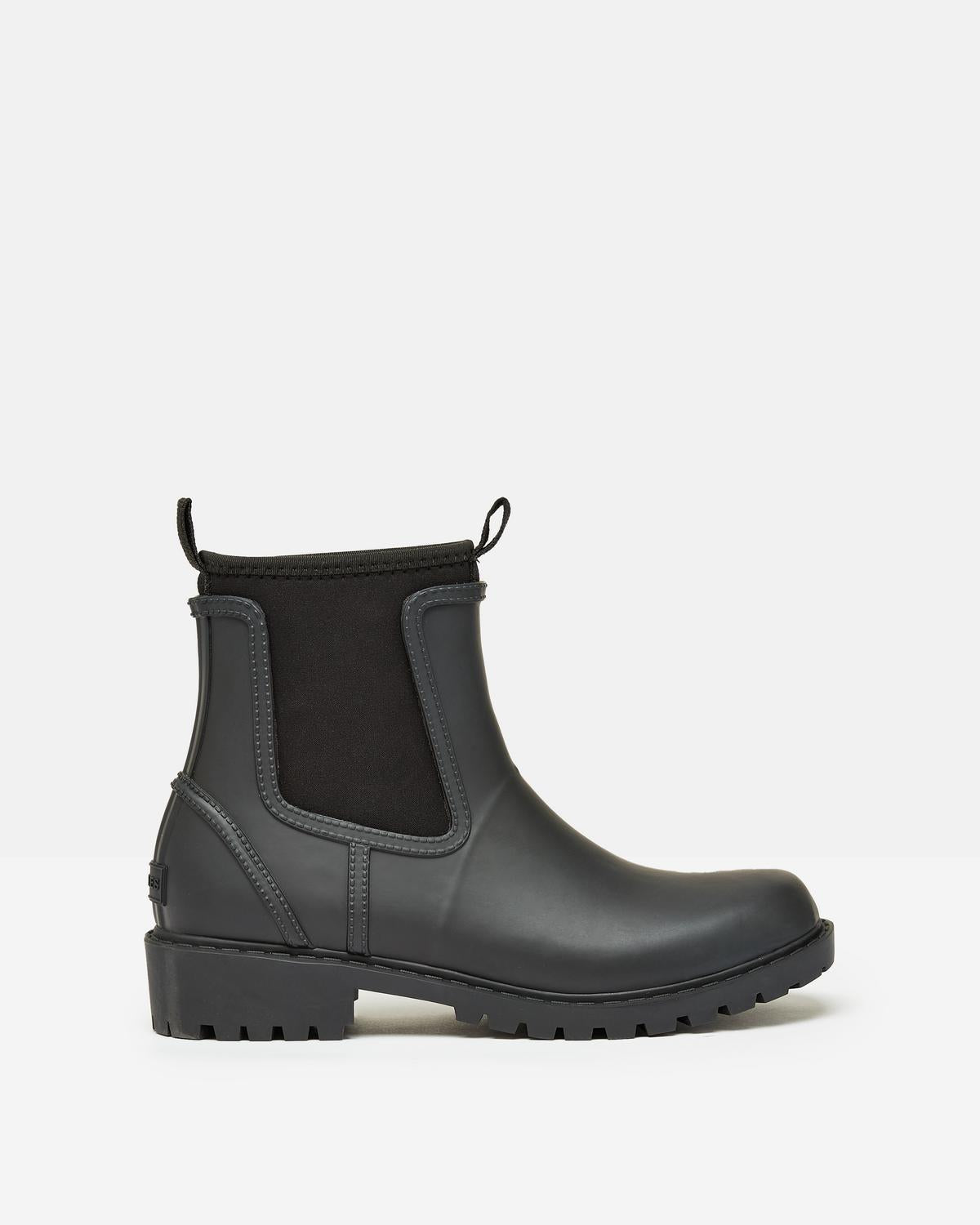 Joules Oakfield Black Short Neoprene-Lined Wellies