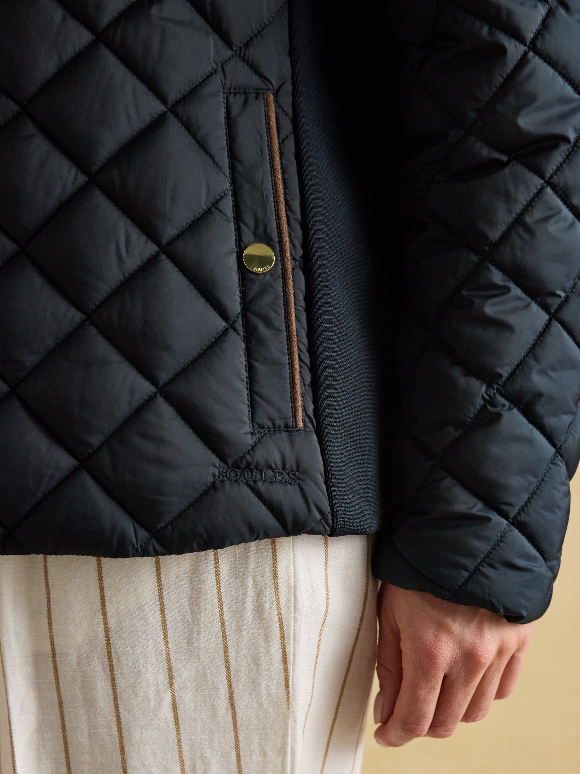 JOULES coat navy diamond quilted showerproof jacket. Equiflair.