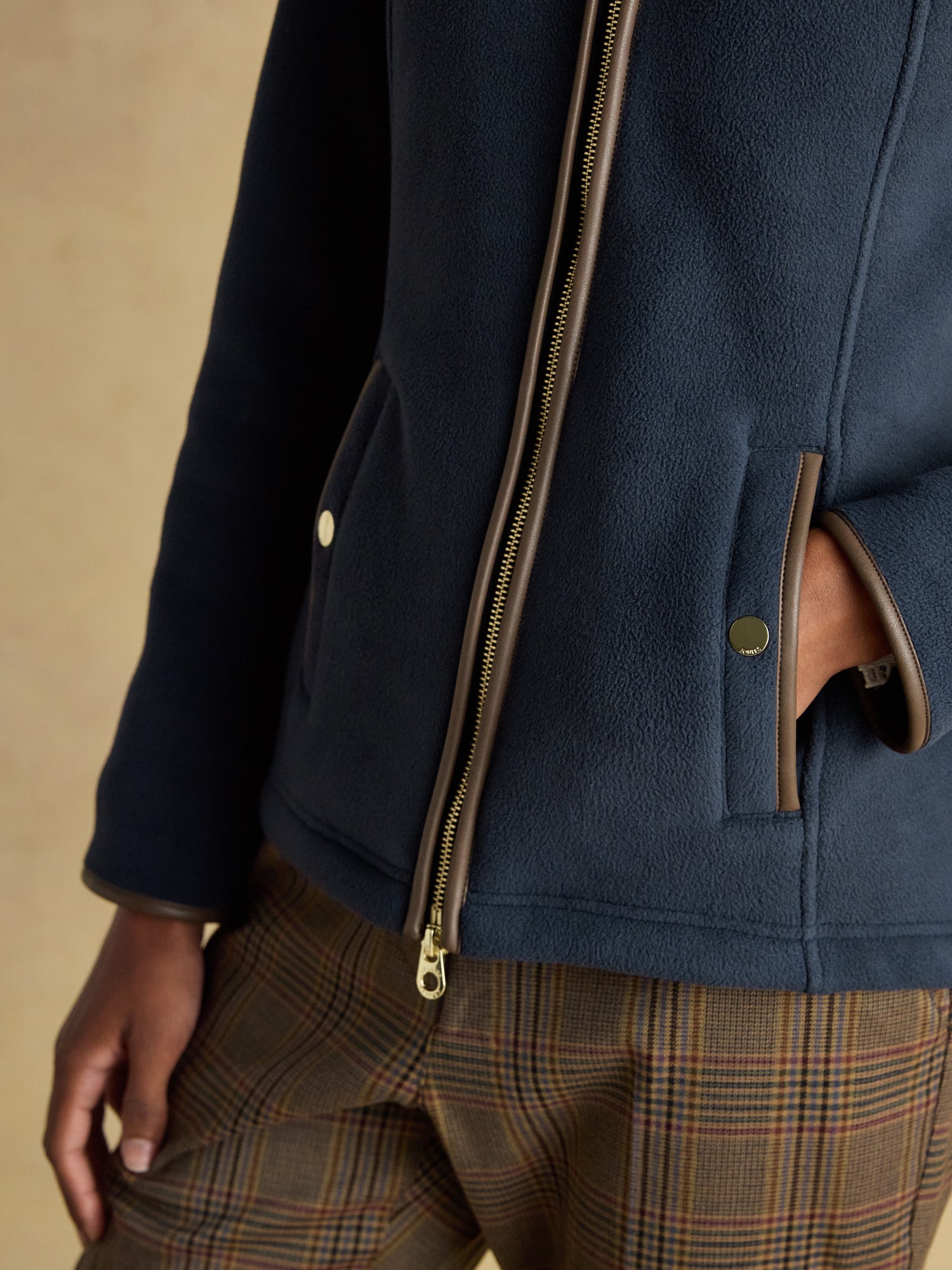 Joules Heritage Navy Regular Zip Through Fleece