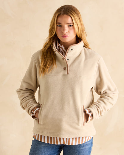 JOULES Lulworth Beige Fleece - Funnel Neck, Relaxed Fit | Equiflair