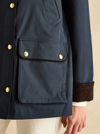 Joules Katherine Waterproof Navy Coat - Stylish Women's Outerwear from Equiflair