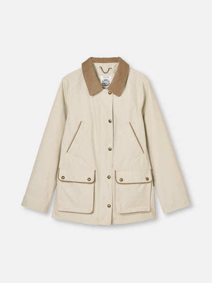JOULES KATHERINE Waterproof Coat Stone - Women's Heritage Style Country Jacket