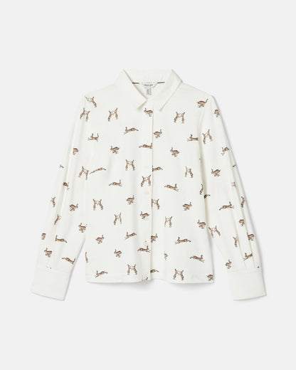 JOULES Eleanor Tomlinson Cream Hare Jersey Shirt Equiflair | Women's Printed Top